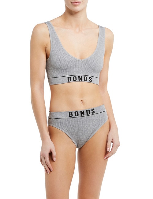 Bonds Retro Rib Hi Leg Brief, Grey Marle product photo View 03 L