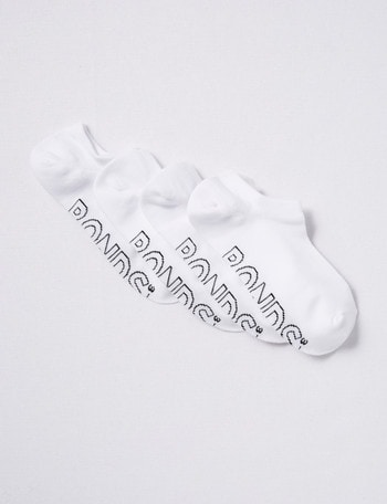 Bonds Logo Light No-Show Sock, 4-Pack, White product photo
