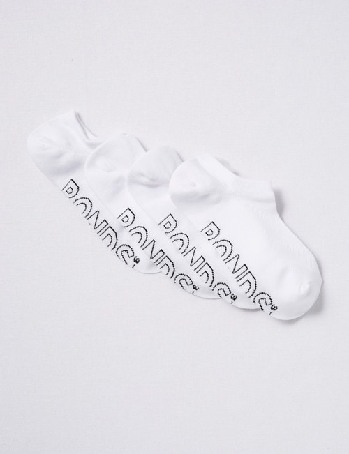 Bonds Logo Light No-Show Sock, 4-Pack, White product photo