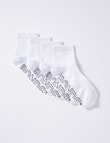 Bonds Logo Light Quarter Crew Sock, 4-Pack, White product photo
