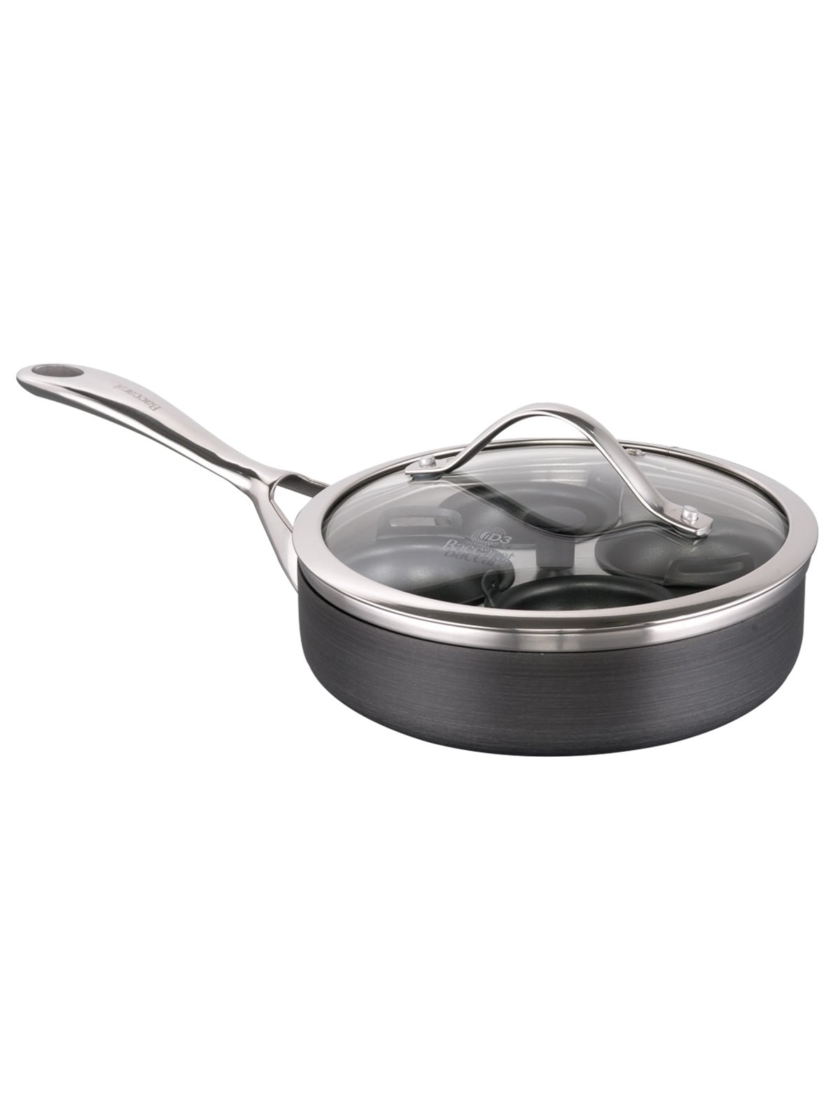 Baccarat iD3 Hard Anodised Egg Poacher with lid, 20cm/4Cup Saucepans