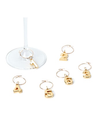 Stevens Social Club Number Wine Charms, Gold product photo