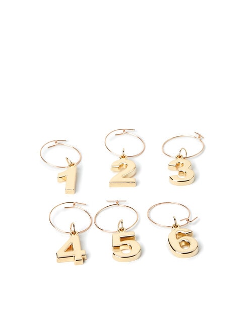 Stevens Social Club Number Wine Charms, Gold product photo View 02 L