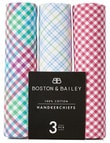 Boston + Bailey Checked Handkerchiefs, 3-Pack, Assorted product photo