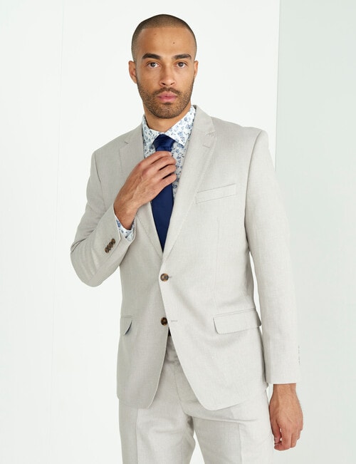 Laidlaw + Leeds Tailored Linen Blend Jacket, Sand product photo View 07 L