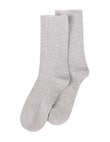 Levante Comfort Top Crew Sock, Grey Marle product photo View 02 S