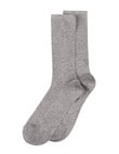 Levante Rib Midi Crew Sock, Grey Marle product photo View 02 S