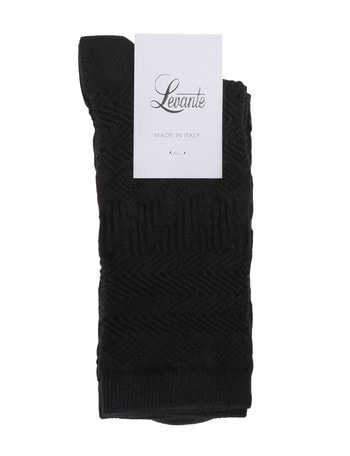 Levante Luca Geo Jacquard Crew Sock, Nero product photo