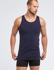 Mazzoni Cotton Rib Singlet, Navy product photo