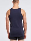 Mazzoni Cotton Rib Singlet, Navy product photo View 02 S