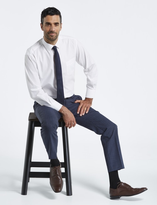 Van Heusen Long-Sleeve Dobby Stripe Shirt, Classic Fit, White product photo View 03 L