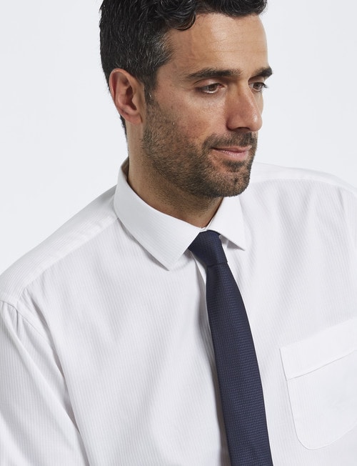 Van Heusen Long-Sleeve Dobby Stripe Shirt, Classic Fit, White product photo View 04 L