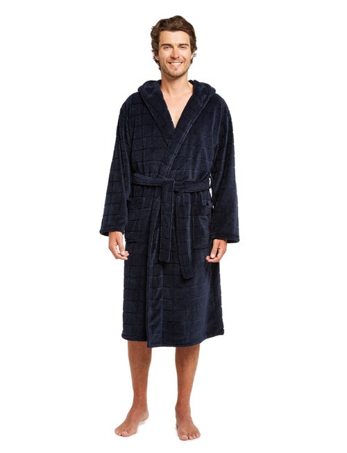 Chisel Hooded, Coral Carved Robe, Navy product photo