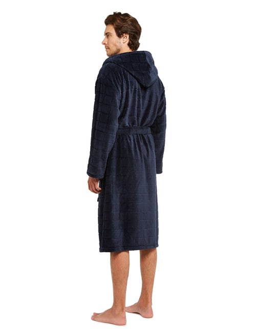 Chisel Hooded, Coral Carved Robe, Navy product photo View 02 L