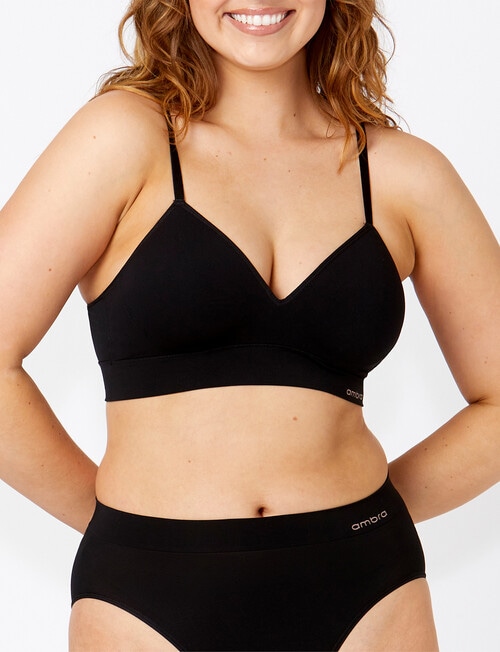 Ambra Bondi Bare Longline Padded Bra, Black product photo