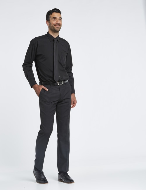 Van Heusen Long-Sleeve Poplin Shirt, Classic Fit, Black product photo View 03 L