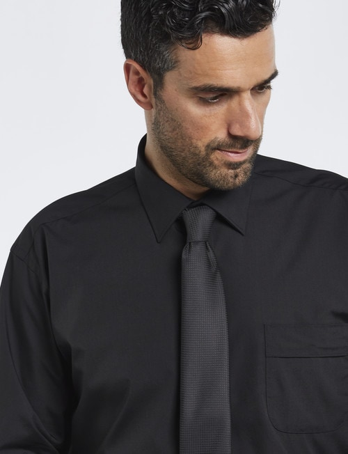 Van Heusen Long-Sleeve Poplin Shirt, Classic Fit, Black product photo View 04 L