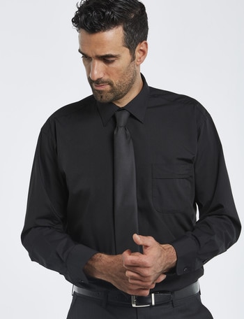 Van Heusen Long-Sleeve Poplin Shirt, Classic Fit, Black product photo