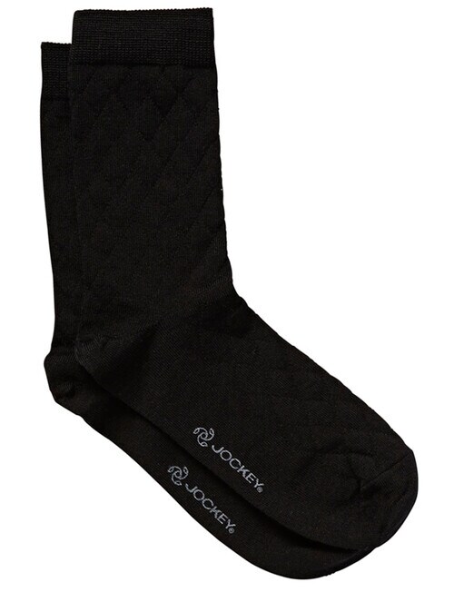 Jockey Woman Fine Merino Argyle Crew-Sock, Black product photo View 02 L