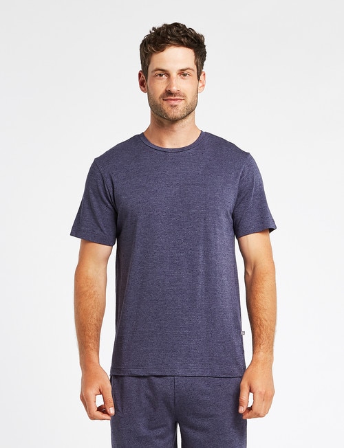 Mazzoni Loungewear Soft-Touch Cotton-Modal Top, Navy Marle product photo