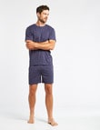 Mazzoni Loungewear Soft-Touch Cotton-Modal Top, Navy Marle product photo View 03 S