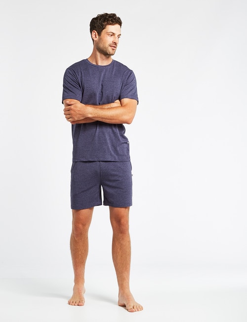 Mazzoni Loungewear Soft-Touch Cotton-Modal Top, Navy Marle product photo View 03 L