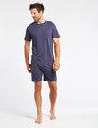 Mazzoni Loungewear Soft-Touch Cotton-Modal Short, Navy Marle product photo View 03 S
