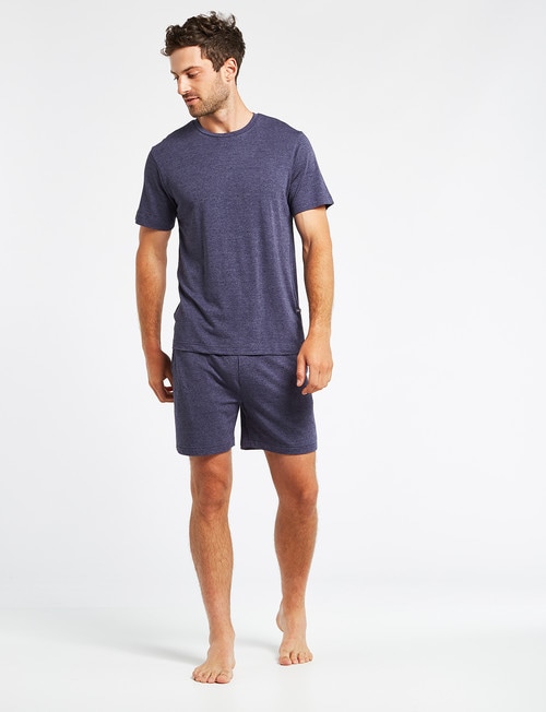 Mazzoni Loungewear Soft-Touch Cotton-Modal Short, Navy Marle product photo View 03 L