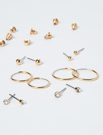 Whistle Accessories Sleeper & Stud Set, Assorted 6-Pack, Imitation Gold product photo