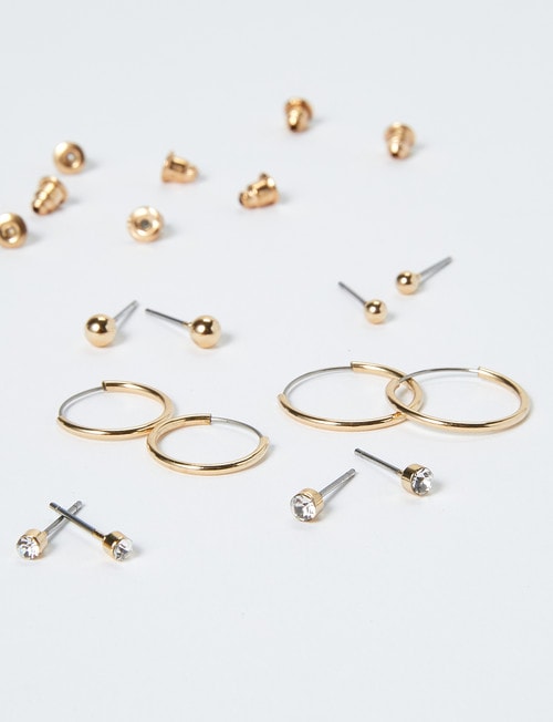 Whistle Accessories Sleeper & Stud Set, Assorted 6-Pack, Imitation Gold product photo