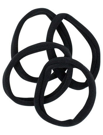 Mae Large Elastics Ponytailers Black 4-pack product photo