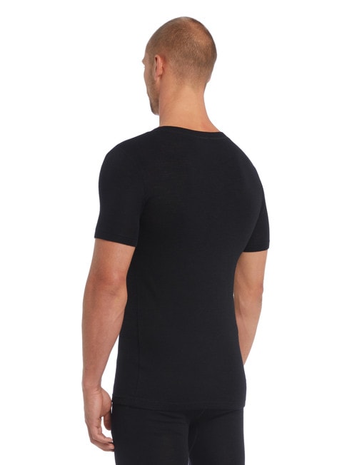 Superfit Merino Rib Short Sleeve V-Neck Top, Black product photo View 02 L