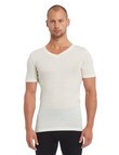 Superfit Merino Rib Short Sleeve V-Neck Top, Natural product photo