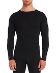 Superfit Merino Rib Long Sleeve Crew Neck Top , Black product photo