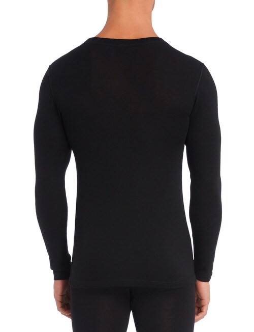 Superfit Merino Rib Long Sleeve Crew Neck Top , Black product photo View 02 L