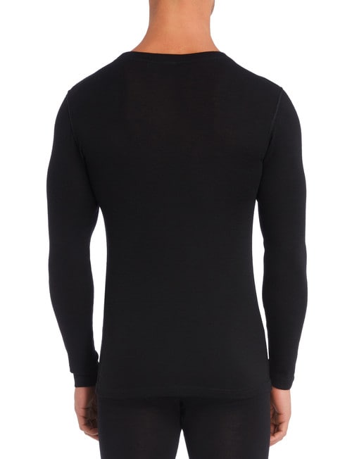 Superfit Merino Rib Long Sleeve Crew Neck Top , Black product photo View 02 L
