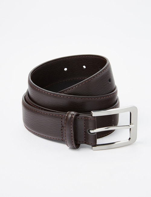 Chisel Textured Leather Belt, Brown product photo