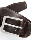 Chisel Textured Leather Belt, Brown product photo View 02 S