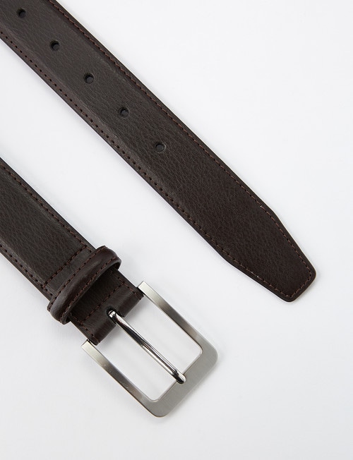 Chisel Textured Leather Belt, Brown product photo View 03 L