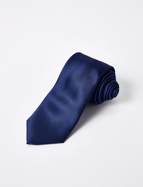 Laidlaw + Leeds Plain Satin Tie, 7cm, Navy product photo