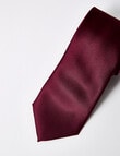 Laidlaw + Leeds Plain Satin Tie, 7cm, Burgundy product photo View 02 S