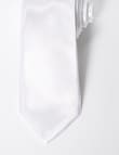 Laidlaw + Leeds Plain Satin Tie, 7cm, White product photo View 02 S