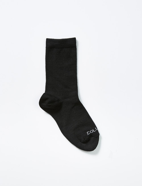 Columbine Merino Crew Sock, Black product photo View 02 L