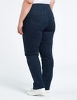 Denim Republic Curve Straight Leg Jean, Dark Wash product photo View 02 S