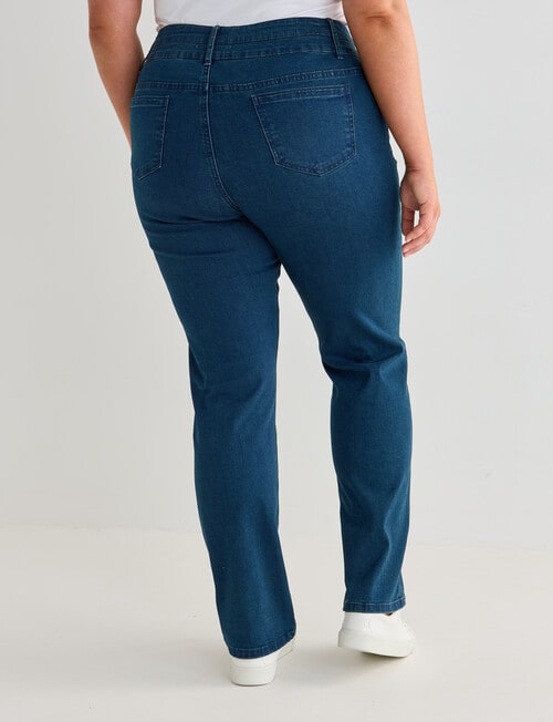 Denim Republic Curve Straight Leg Jean, Dark Wash product photo View 02 L