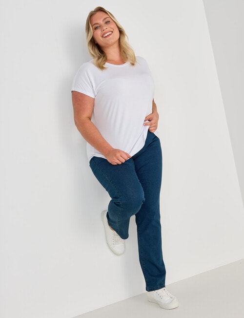 Denim Republic Curve Straight Leg Jean, Dark Wash product photo View 03 L