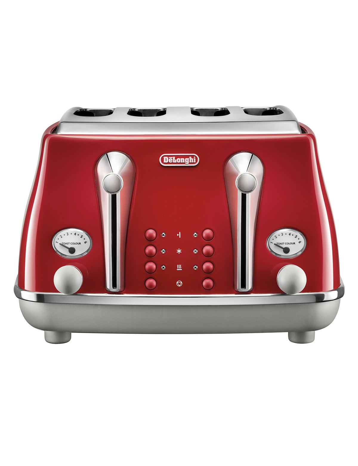 DeLonghi Icona Capitals 4 Slice Toaster, Red, CTOC4003R - Toasters