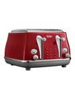 DeLonghi Icona Capitals 4 Slice Toaster, Red, CTOC4003R product photo View 02 S