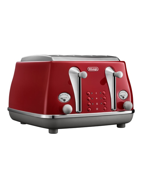 DeLonghi Icona Capitals 4 Slice Toaster, Red, CTOC4003R product photo View 02 L