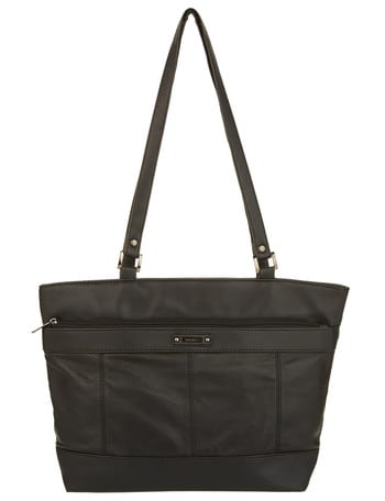 Milano Leather & PU Trims Tote Bag, Black product photo